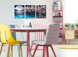 3 piece canvas wall art set featuring a pink tree and moon decor, perfect for modern home interiors.