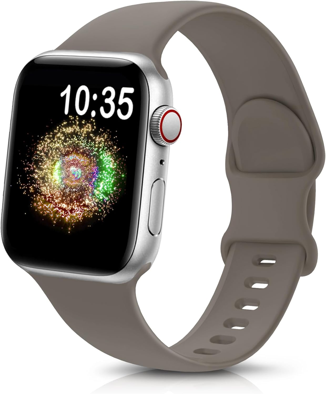 durable sport band for Apple Watch with soft silicone design in gray color.