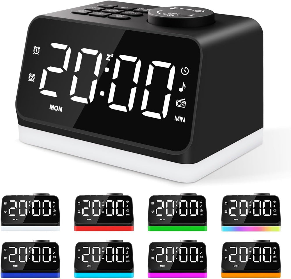digital alarm clock for seniors and kids with large display and multiple color options