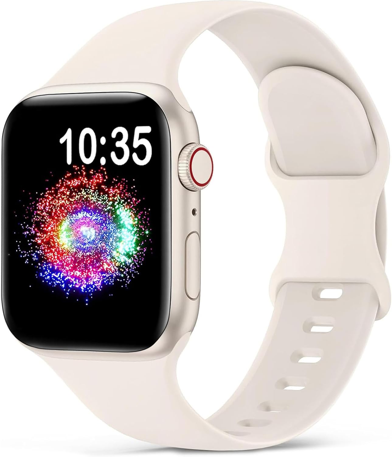 durable sport band for Apple Watch in soft silicone, featuring colorful display and stylish design.