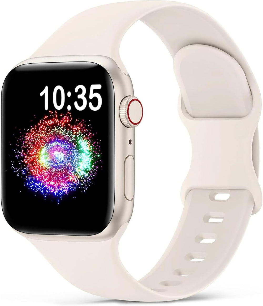 durable sport band for Apple Watch in soft silicone, featuring colorful display and stylish design.