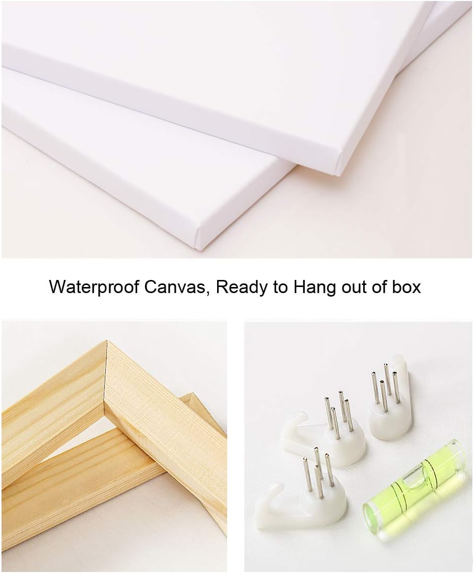 Waterproof canvas and hanging accessories for black and white lightning wall art, ready to hang out of box.