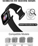 durable sport band for Apple Watch in black silicone with seamless fit for various models.