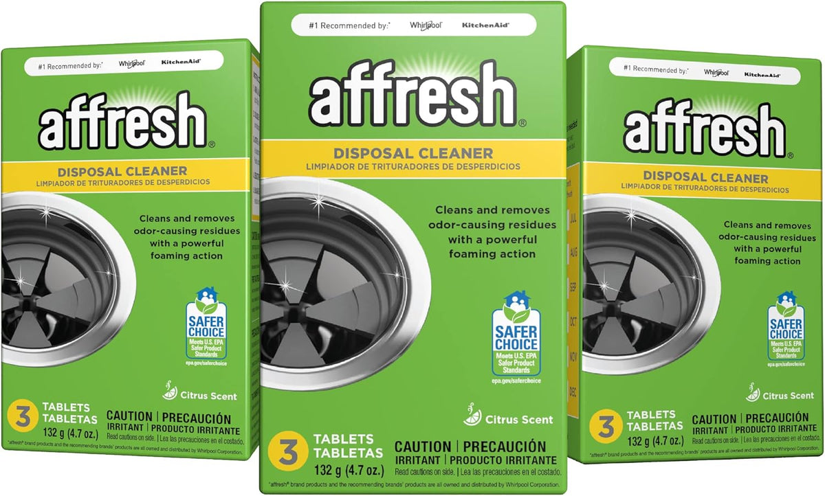 garbage disposal cleaner tablets (3-Pack) | 27 Count Total - Affresh disposal cleaner with citrus scent