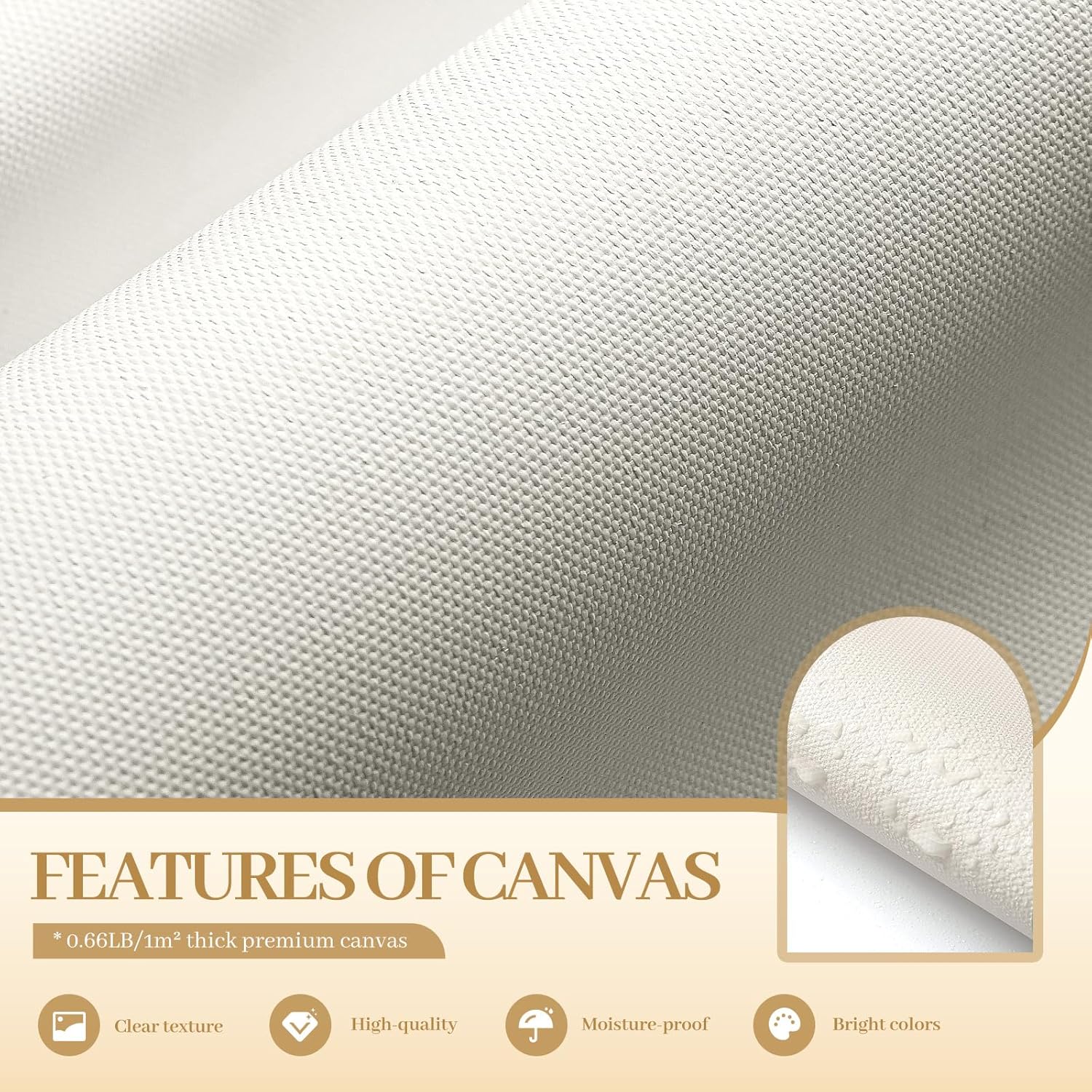 Features of canvas for large gold tree of life wall art, showcasing premium quality and clear texture.